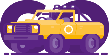 Ilustracja żółtego samochodu terenowego